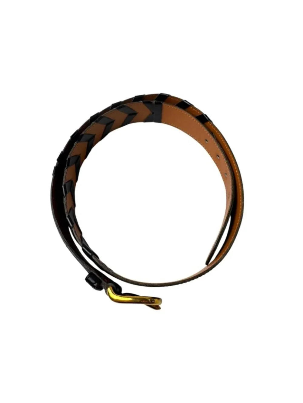 Hermes V-stitch Leather Belt 85